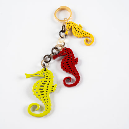 Seahorse Keychain Horn Bag Charm