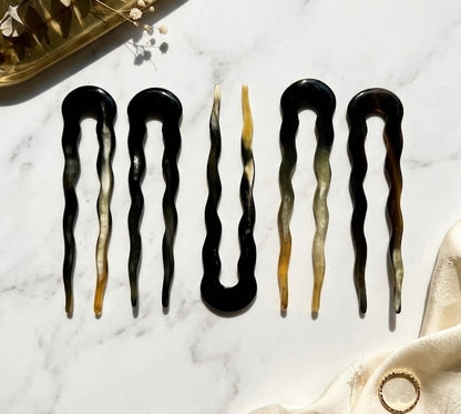 Artisan Natural Horn Hair Fork | 100% Organic