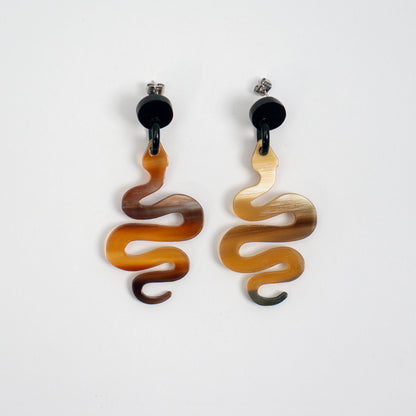 Artisan-Crafted Black Horn Drop Earrings
