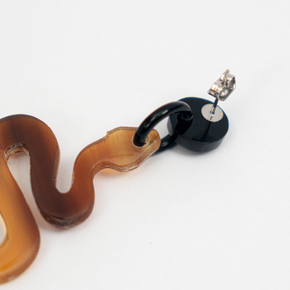 Artisan-Crafted Black Horn Drop Earrings