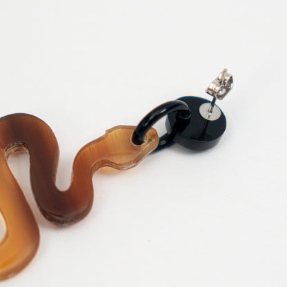 Artisan-Crafted Black Horn Drop Earrings