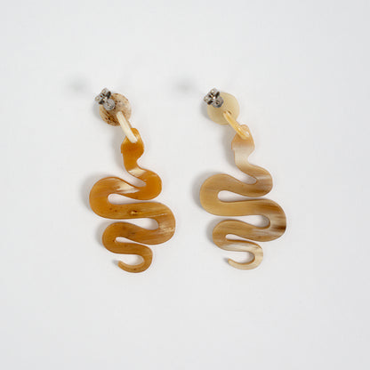 Artisan-Crafted Black Horn Drop Earrings
