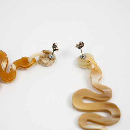 Artisan-Crafted Black Horn Drop Earrings