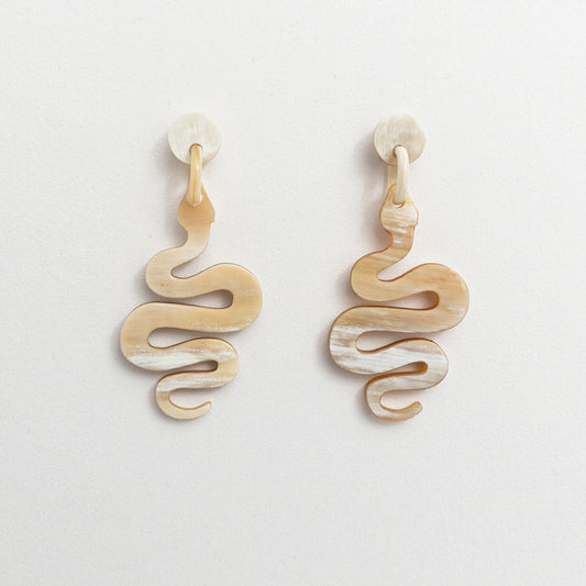 Artisan-Crafted Horn Drop Earrings