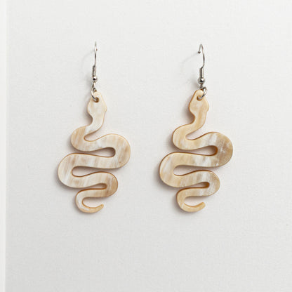 Artisan-Crafted Black Horn Drop Earrings