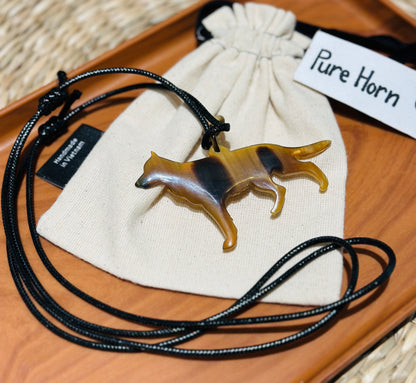 The Loyal Shadow: Custom Engraved Horn Jewelry Set (Necklace & Earrings)