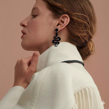 Artisan-Crafted Black Horn Drop Earrings